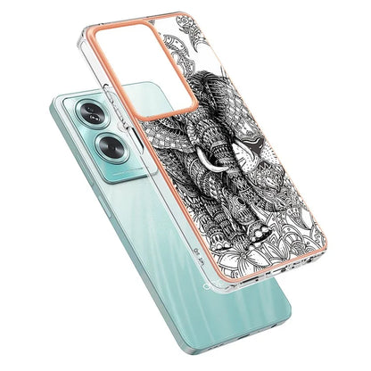 YB IMD Series-19 Style-D For Oppo A79 5G / A2 5G TPU Phone Case Electroplating Pattern Print Shell