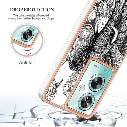 YB IMD Series-19 Style-D For Oppo A79 5G / A2 5G TPU Phone Case Electroplating Pattern Print Shell