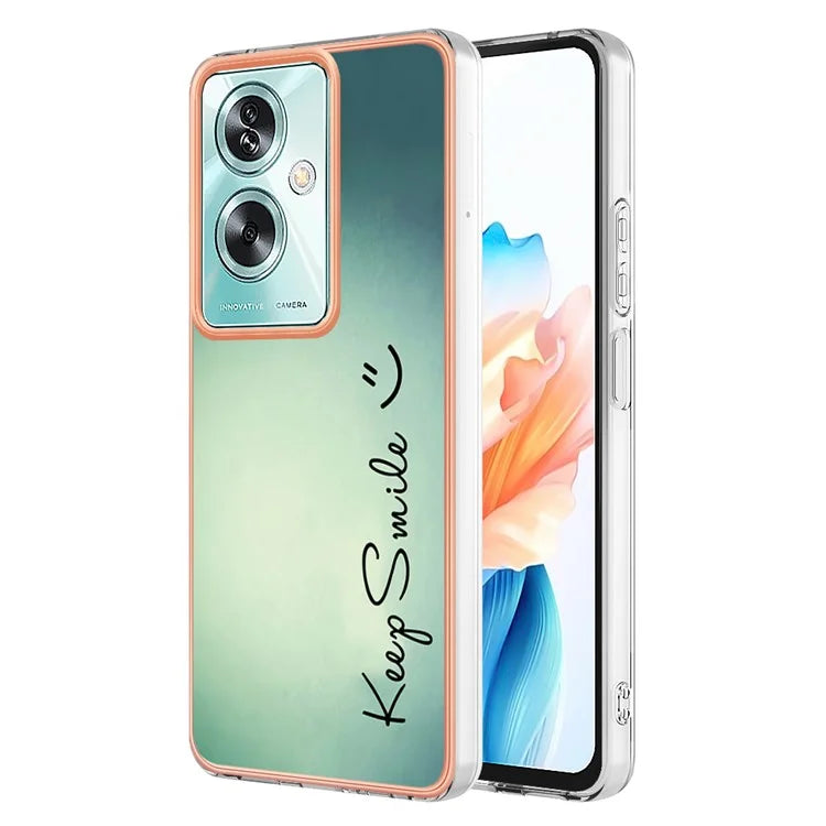 YB IMD Series-19 Style-D For Oppo A79 5G / A2 5G TPU Phone Case Electroplating Pattern Print Shell