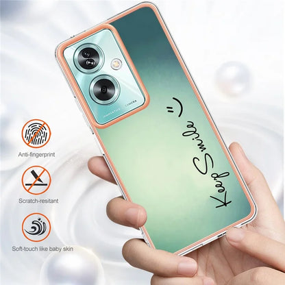 YB IMD Series-19 Style-D For Oppo A79 5G / A2 5G TPU Phone Case Electroplating Pattern Print Shell