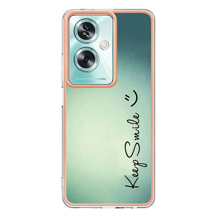 YB IMD Series-19 Style-D For Oppo A79 5G / A2 5G TPU Phone Case Electroplating Pattern Print Shell
