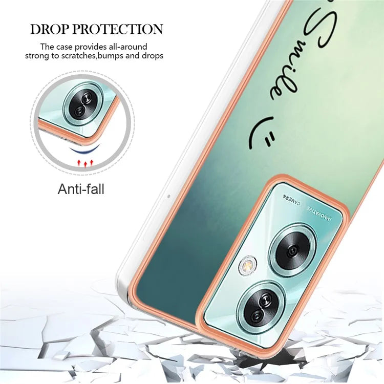 YB IMD Series-19 Style-D For Oppo A79 5G / A2 5G TPU Phone Case Electroplating Pattern Print Shell