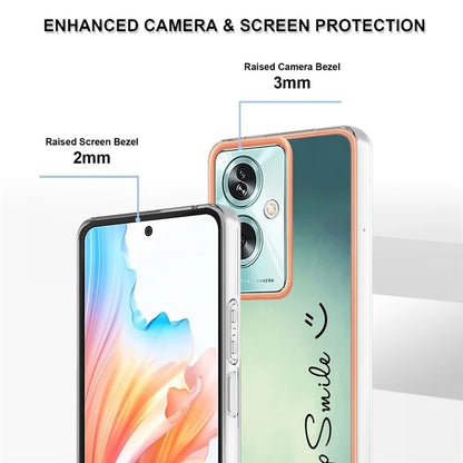 YB IMD Series-19 Style-D For Oppo A79 5G / A2 5G TPU Phone Case Electroplating Pattern Print Shell