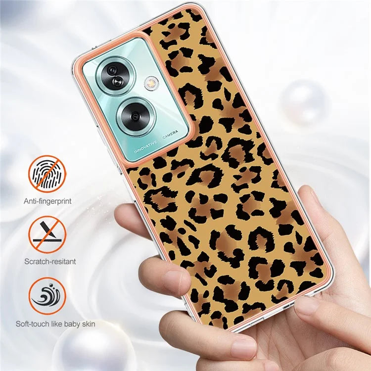 YB IMD Series-19 Style-D For Oppo A79 5G / A2 5G TPU Phone Case Electroplating Pattern Print Shell