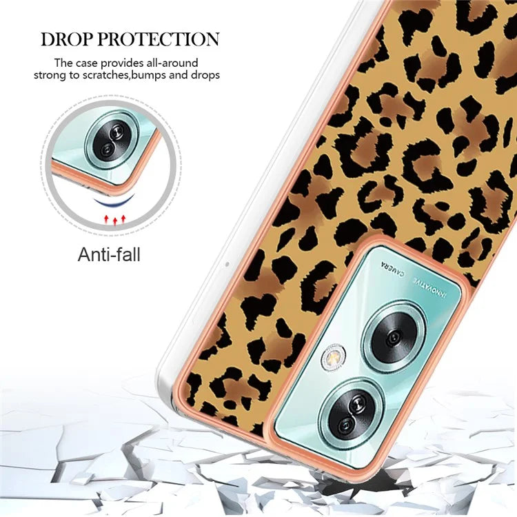 YB IMD Series-19 Style-D For Oppo A79 5G / A2 5G TPU Phone Case Electroplating Pattern Print Shell