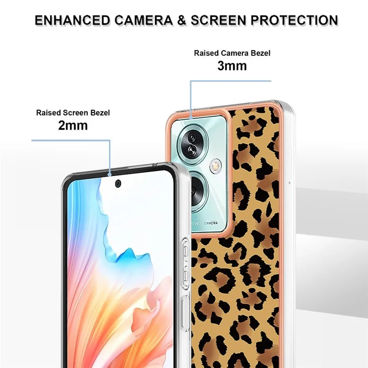 YB IMD Series-19 Style-D For Oppo A79 5G / A2 5G TPU Phone Case Electroplating Pattern Print Shell