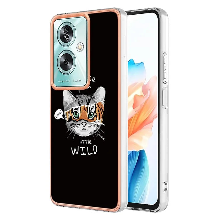 YB IMD Series-19 Style-D For Oppo A79 5G / A2 5G TPU Phone Case Electroplating Pattern Print Shell