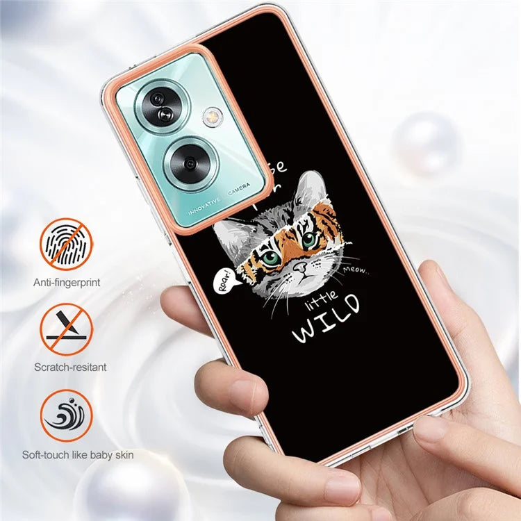 YB IMD Series-19 Style-D For Oppo A79 5G / A2 5G TPU Phone Case Electroplating Pattern Print Shell
