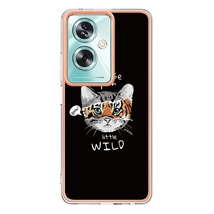 YB IMD Series-19 Style-D For Oppo A79 5G / A2 5G TPU Phone Case Electroplating Pattern Print Shell