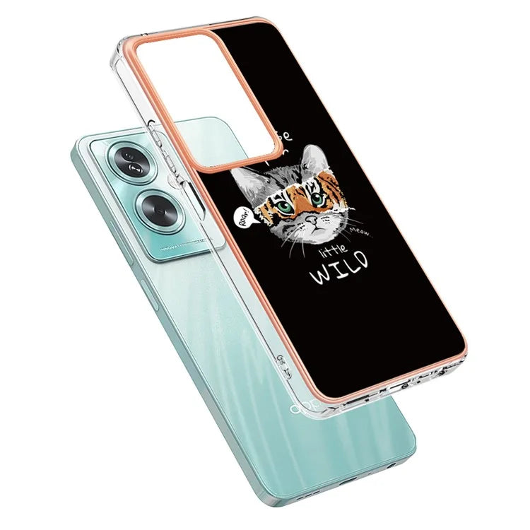 YB IMD Series-19 Style-D For Oppo A79 5G / A2 5G TPU Phone Case Electroplating Pattern Print Shell