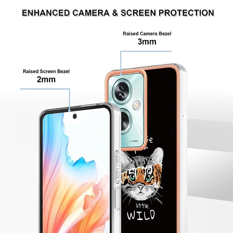 YB IMD Series-19 Style-D For Oppo A79 5G / A2 5G TPU Phone Case Electroplating Pattern Print Shell