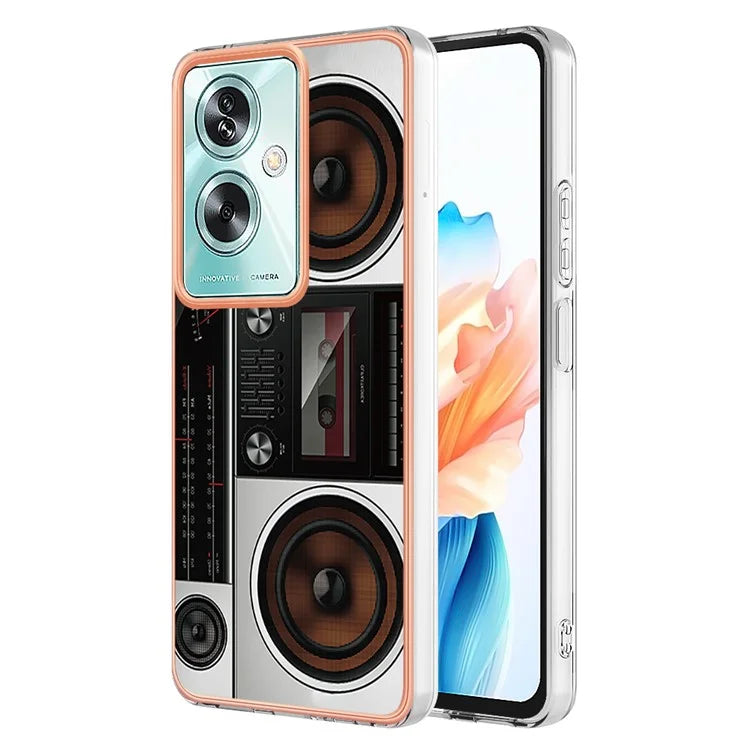YB IMD Series-19 Style-D For Oppo A79 5G / A2 5G TPU Phone Case Electroplating Pattern Print Shell