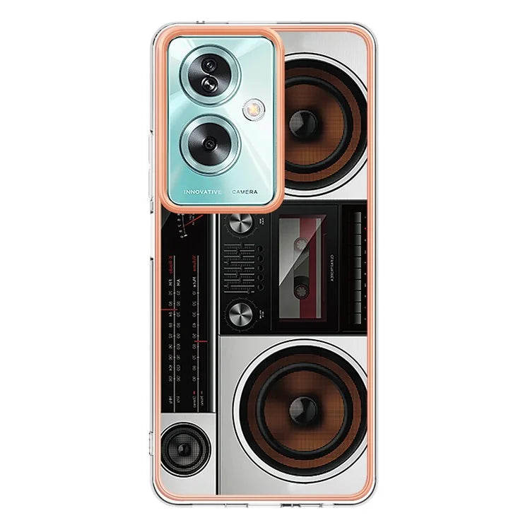 YB IMD Series-19 Style-D For Oppo A79 5G / A2 5G TPU Phone Case Electroplating Pattern Print Shell
