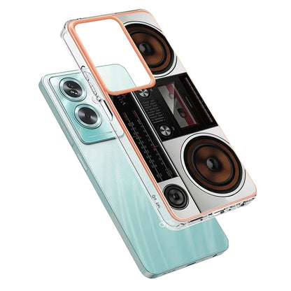 YB IMD Series-19 Style-D For Oppo A79 5G / A2 5G TPU Phone Case Electroplating Pattern Print Shell