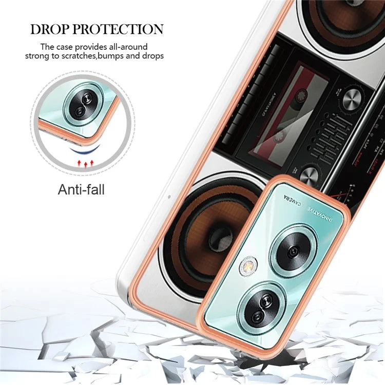 YB IMD Series-19 Style-D For Oppo A79 5G / A2 5G TPU Phone Case Electroplating Pattern Print Shell