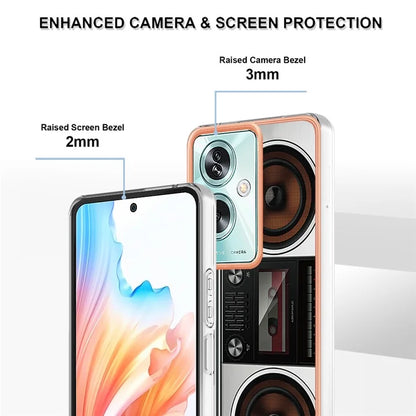 YB IMD Series-19 Style-D For Oppo A79 5G / A2 5G TPU Phone Case Electroplating Pattern Print Shell