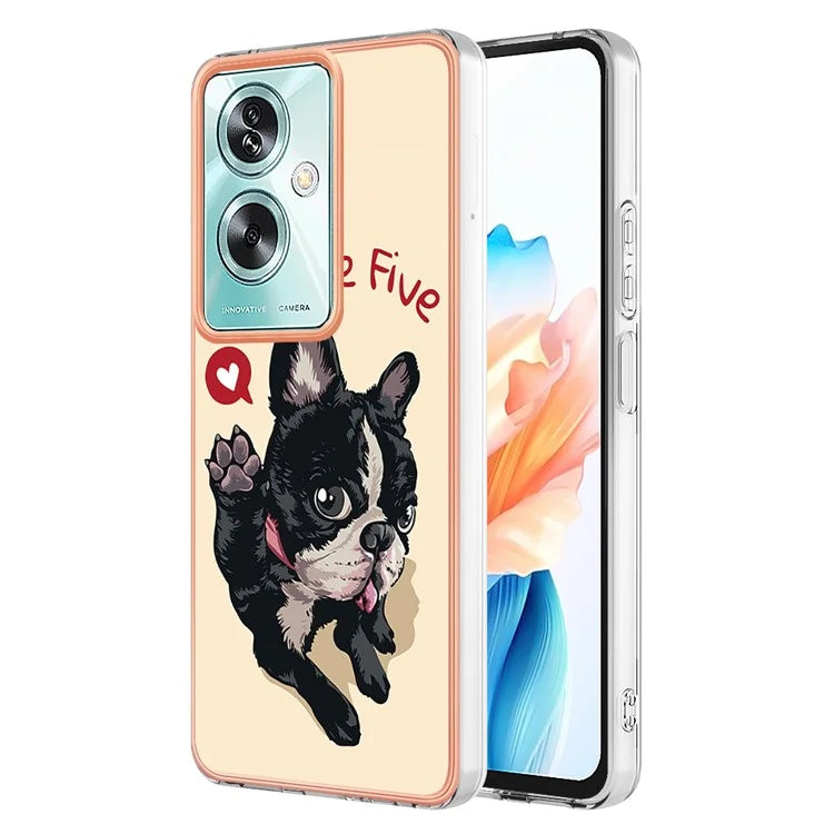 YB IMD Series-19 Style-D For Oppo A79 5G / A2 5G TPU Phone Case Electroplating Pattern Print Shell