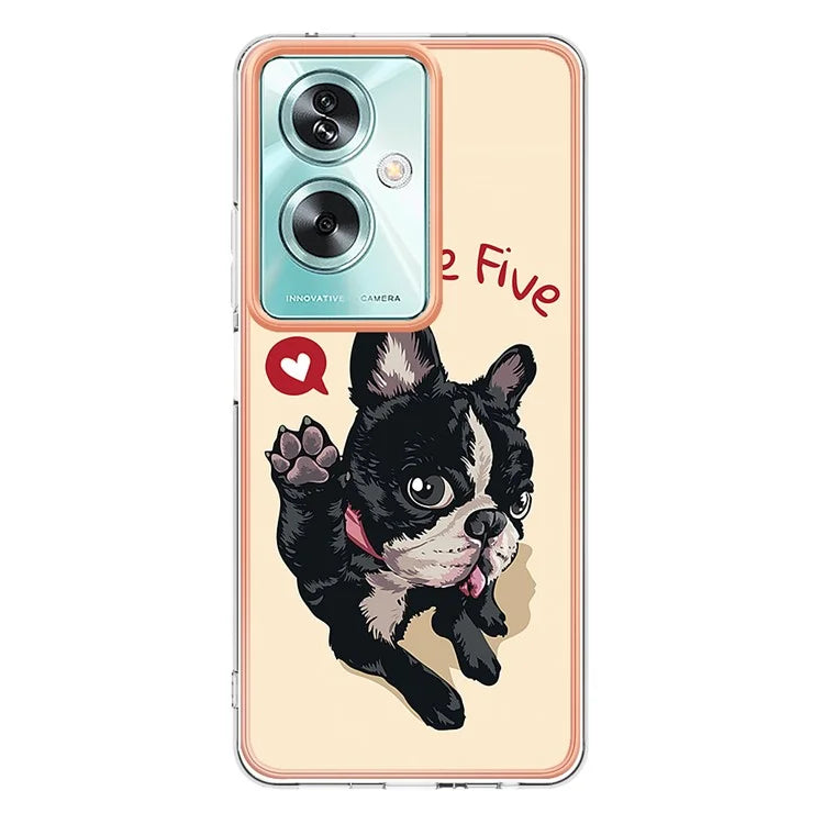 YB IMD Series-19 Style-D For Oppo A79 5G / A2 5G TPU Phone Case Electroplating Pattern Print Shell