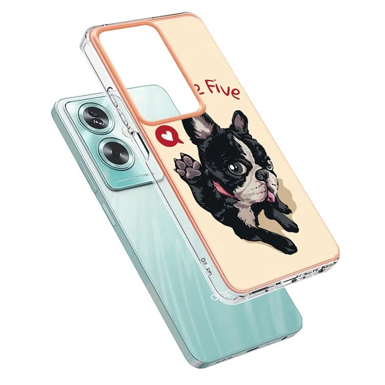 YB IMD Series-19 Style-D For Oppo A79 5G / A2 5G TPU Phone Case Electroplating Pattern Print Shell