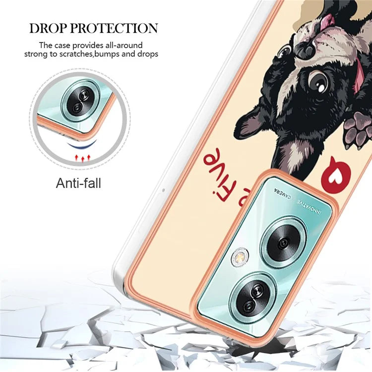 YB IMD Series-19 Style-D For Oppo A79 5G / A2 5G TPU Phone Case Electroplating Pattern Print Shell
