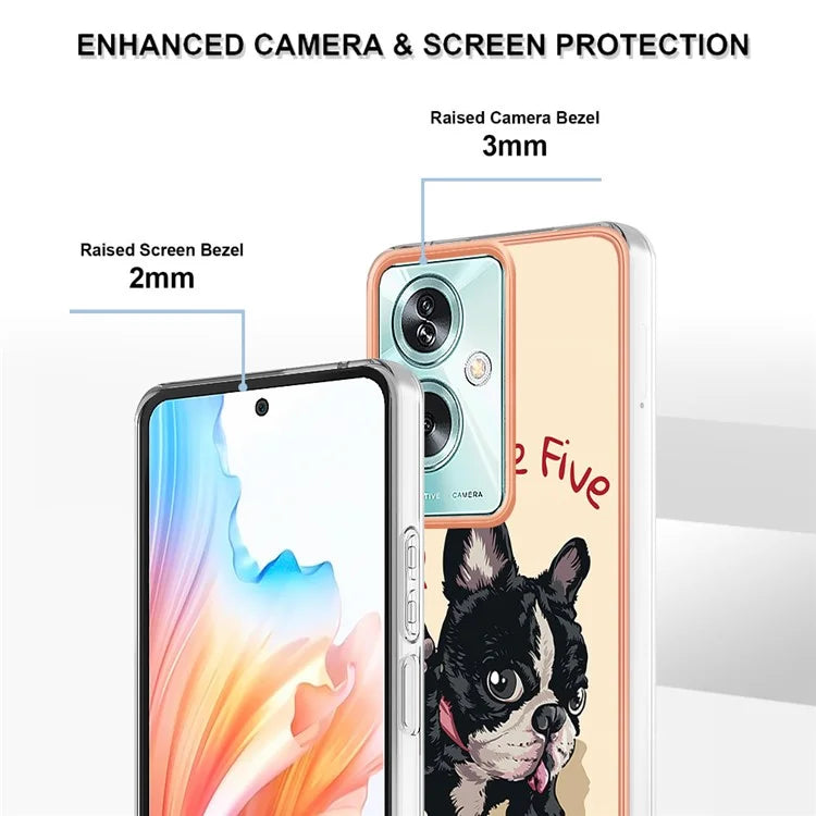 YB IMD Series-19 Style-D For Oppo A79 5G / A2 5G TPU Phone Case Electroplating Pattern Print Shell