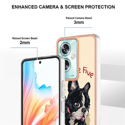 YB IMD Series-19 Style-D For Oppo A79 5G / A2 5G TPU Phone Case Electroplating Pattern Print Shell
