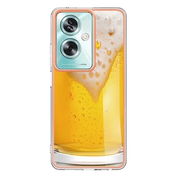 YB IMD Series-19 Style-D For Oppo A79 5G / A2 5G TPU Phone Case Electroplating Pattern Print Shell