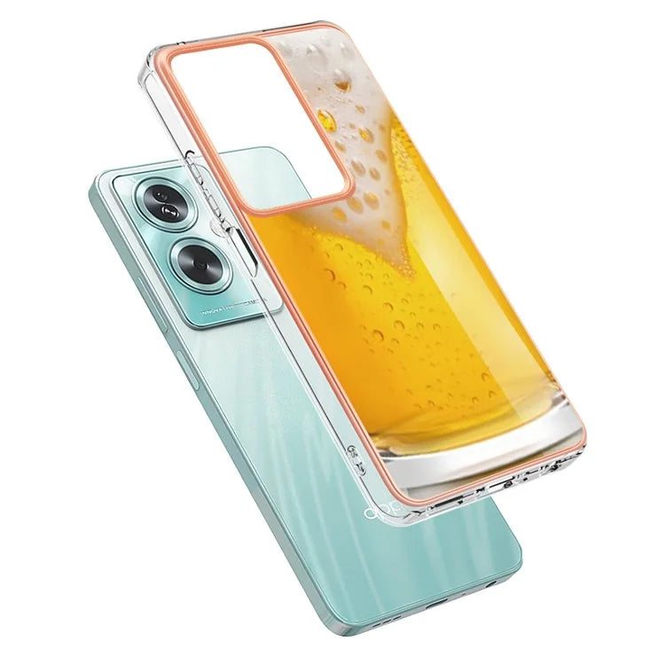 YB IMD Series-19 Style-D For Oppo A79 5G / A2 5G TPU Phone Case Electroplating Pattern Print Shell