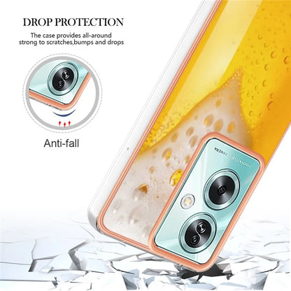 YB IMD Series-19 Style-D For Oppo A79 5G / A2 5G TPU Phone Case Electroplating Pattern Print Shell