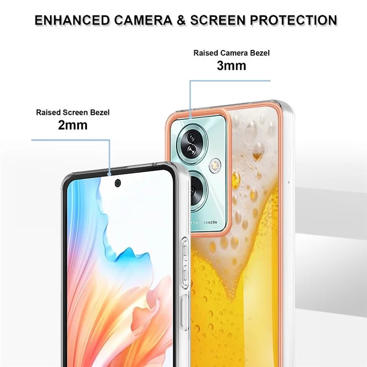 YB IMD Series-19 Style-D For Oppo A79 5G / A2 5G TPU Phone Case Electroplating Pattern Print Shell