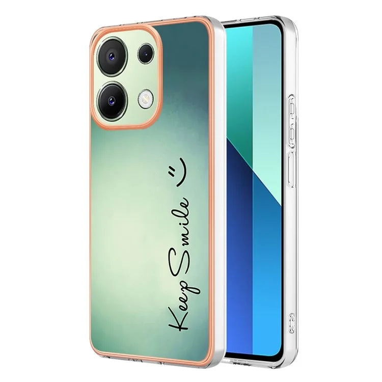 YB IMD Series-19 Style-D For Xiaomi Redmi Note 13 4G TPU Case Electroplated Pattern Phone Cover