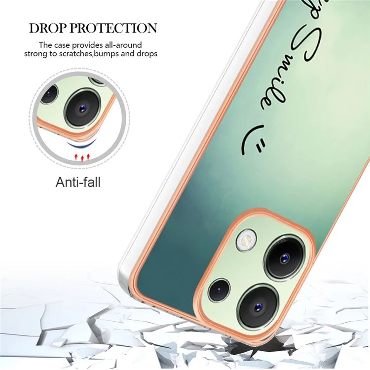 YB IMD Series-19 Style-D For Xiaomi Redmi Note 13 4G TPU Case Electroplated Pattern Phone Cover