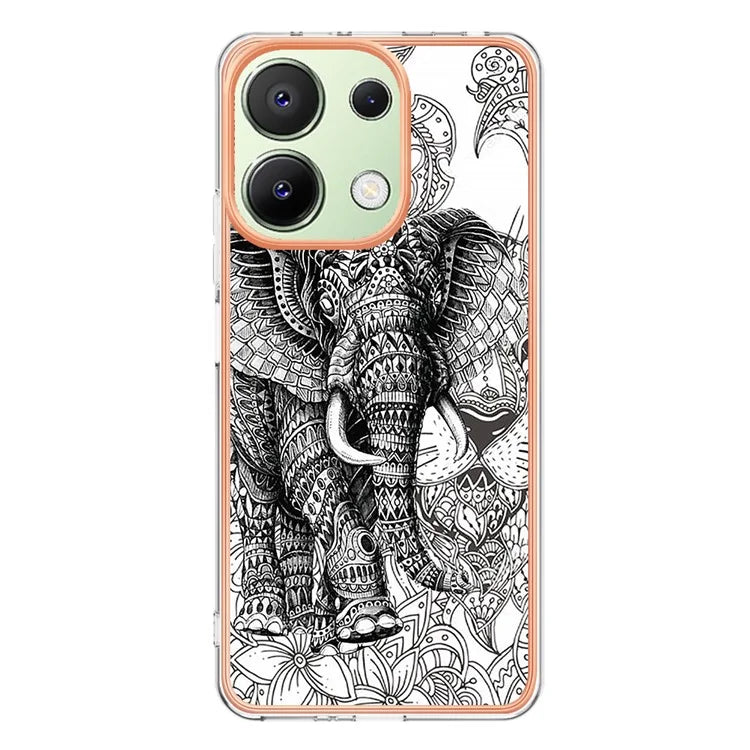 YB IMD Series-19 Style-D For Xiaomi Redmi Note 13 4G TPU Case Electroplated Pattern Phone Cover