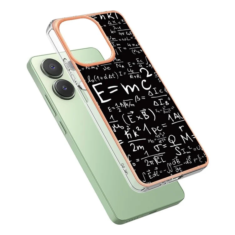 YB IMD Series-19 Style-D For Xiaomi Redmi Note 13 4G TPU Case Electroplated Pattern Phone Cover