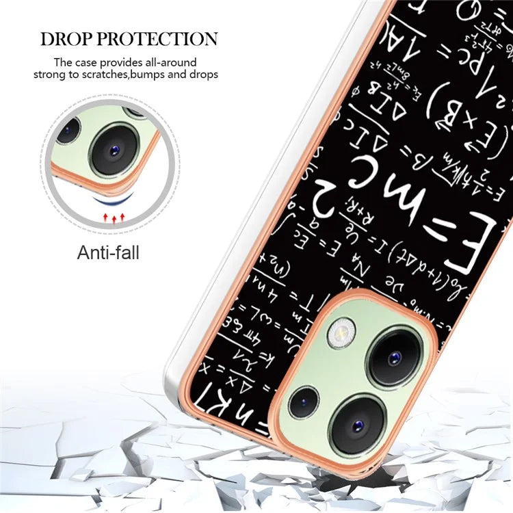 YB IMD Series-19 Style-D For Xiaomi Redmi Note 13 4G TPU Case Electroplated Pattern Phone Cover