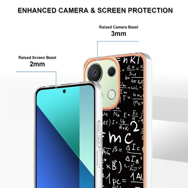 YB IMD Series-19 Style-D For Xiaomi Redmi Note 13 4G TPU Case Electroplated Pattern Phone Cover