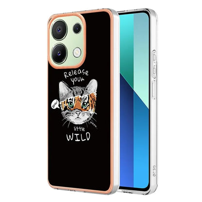 YB IMD Series-19 Style-D For Xiaomi Redmi Note 13 4G TPU Case Electroplated Pattern Phone Cover