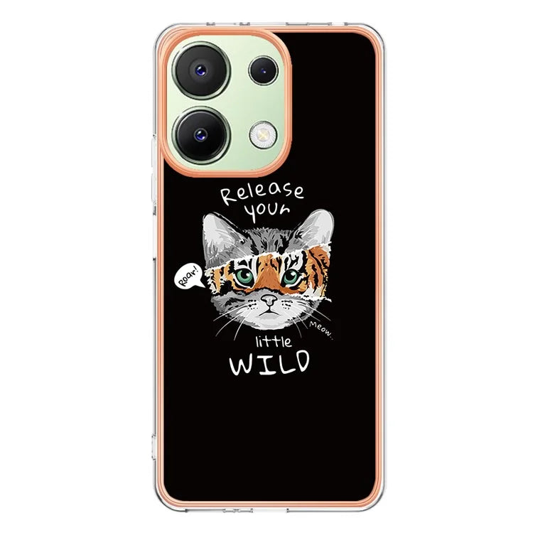 YB IMD Series-19 Style-D For Xiaomi Redmi Note 13 4G TPU Case Electroplated Pattern Phone Cover
