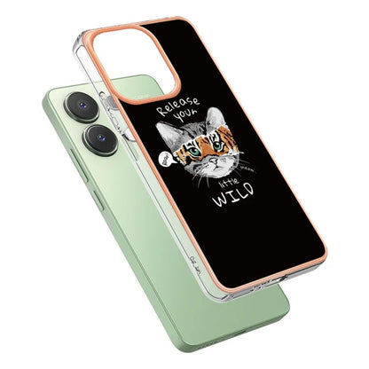 YB IMD Series-19 Style-D For Xiaomi Redmi Note 13 4G TPU Case Electroplated Pattern Phone Cover