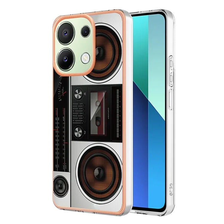 YB IMD Series-19 Style-D For Xiaomi Redmi Note 13 4G TPU Case Electroplated Pattern Phone Cover