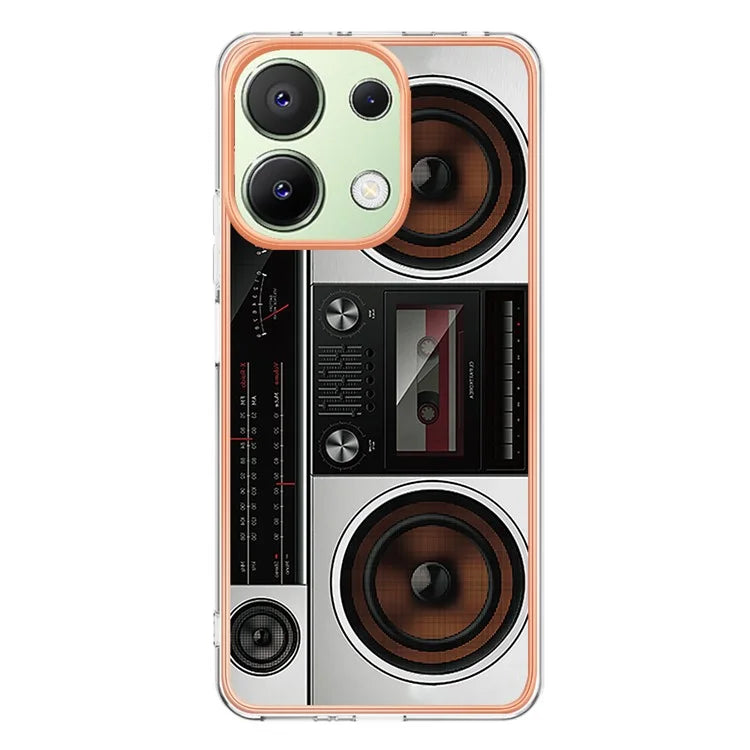 YB IMD Series-19 Style-D For Xiaomi Redmi Note 13 4G TPU Case Electroplated Pattern Phone Cover