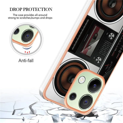 YB IMD Series-19 Style-D For Xiaomi Redmi Note 13 4G TPU Case Electroplated Pattern Phone Cover