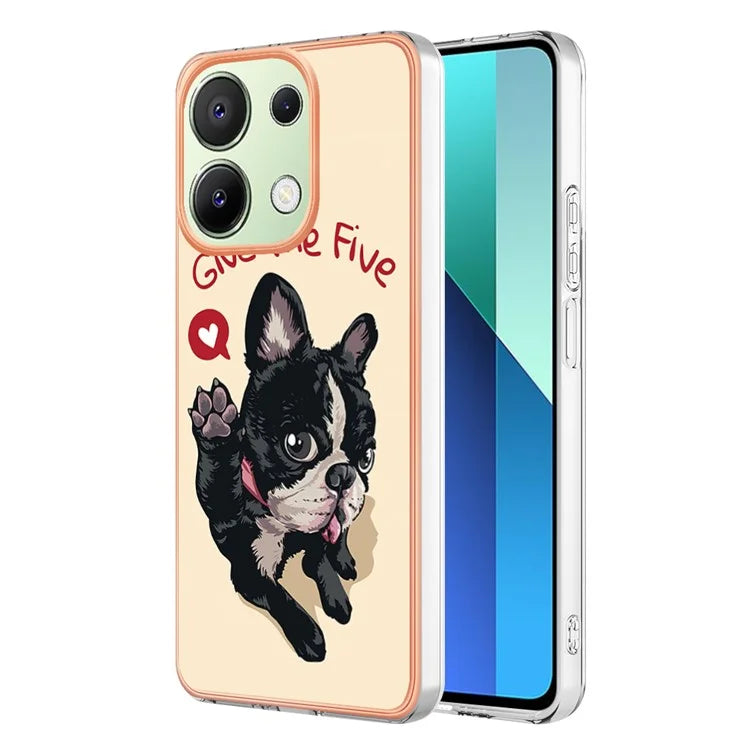 YB IMD Series-19 Style-D For Xiaomi Redmi Note 13 4G TPU Case Electroplated Pattern Phone Cover