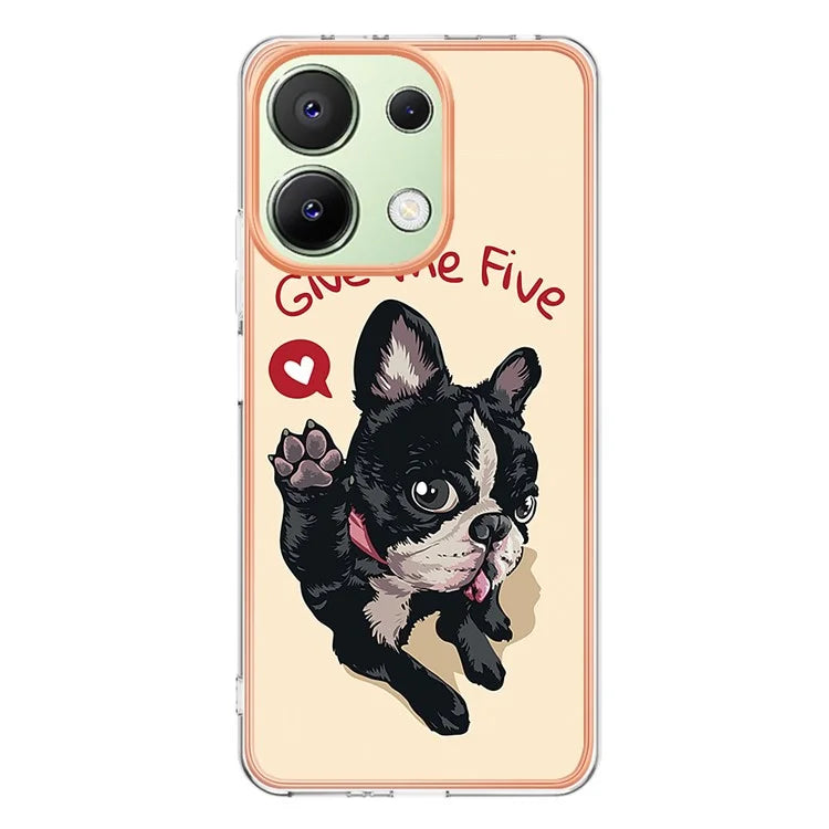 YB IMD Series-19 Style-D For Xiaomi Redmi Note 13 4G TPU Case Electroplated Pattern Phone Cover