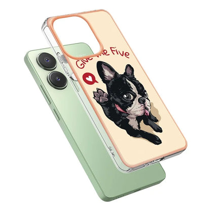 YB IMD Series-19 Style-D For Xiaomi Redmi Note 13 4G TPU Case Electroplated Pattern Phone Cover