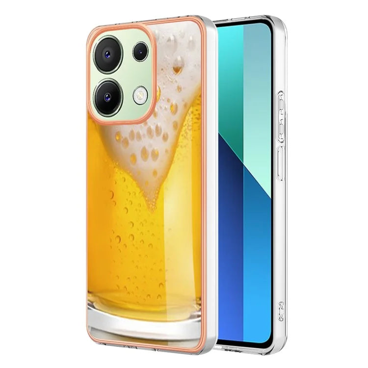 YB IMD Series-19 Style-D For Xiaomi Redmi Note 13 4G TPU Case Electroplated Pattern Phone Cover