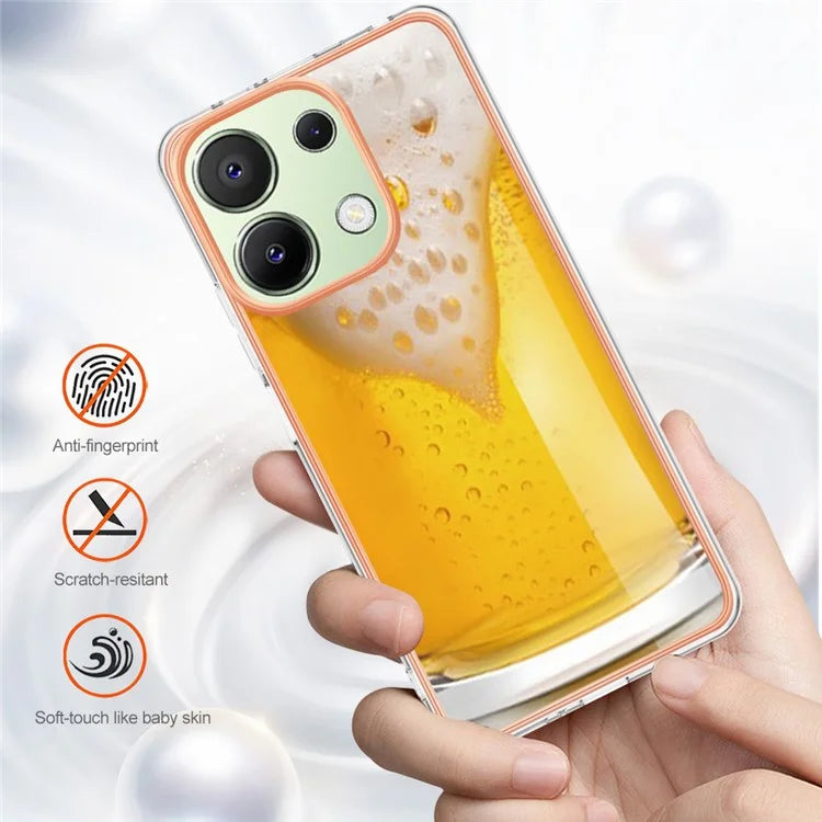 YB IMD Series-19 Style-D For Xiaomi Redmi Note 13 4G TPU Case Electroplated Pattern Phone Cover