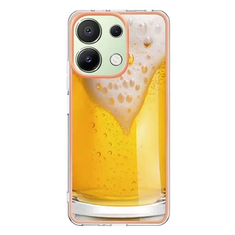 YB IMD Series-19 Style-D For Xiaomi Redmi Note 13 4G TPU Case Electroplated Pattern Phone Cover