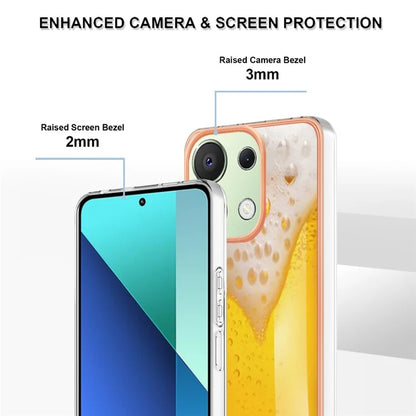 YB IMD Series-19 Style-D For Xiaomi Redmi Note 13 4G TPU Case Electroplated Pattern Phone Cover