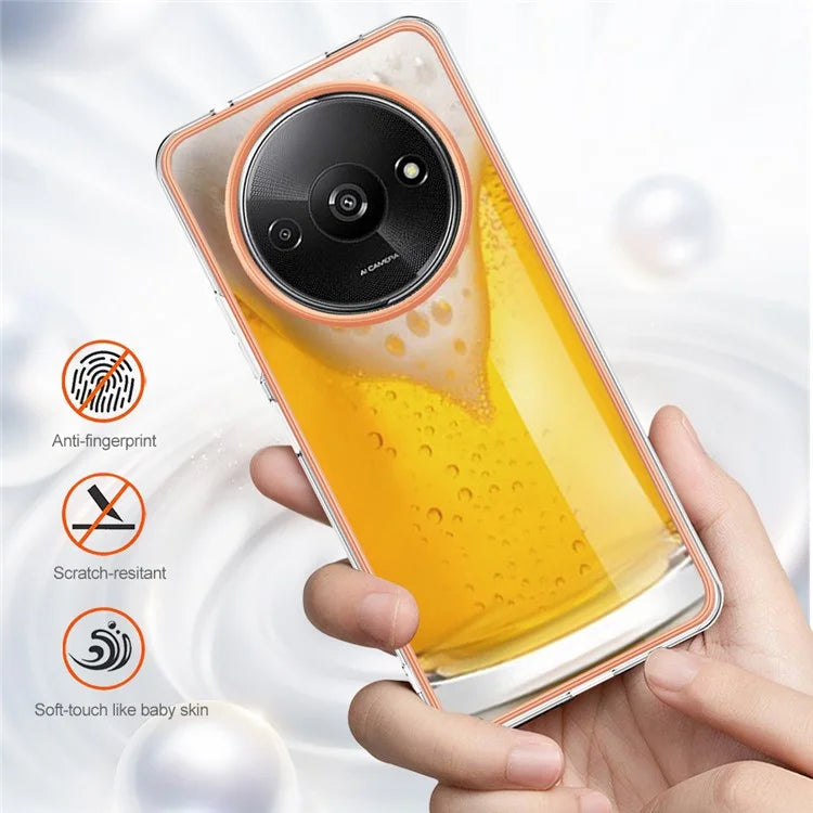 YB IMD Series-19 Style-D For Xiaomi Redmi A3+ Case Pattern Print TPU Ultra Thin Smart Phone Shell